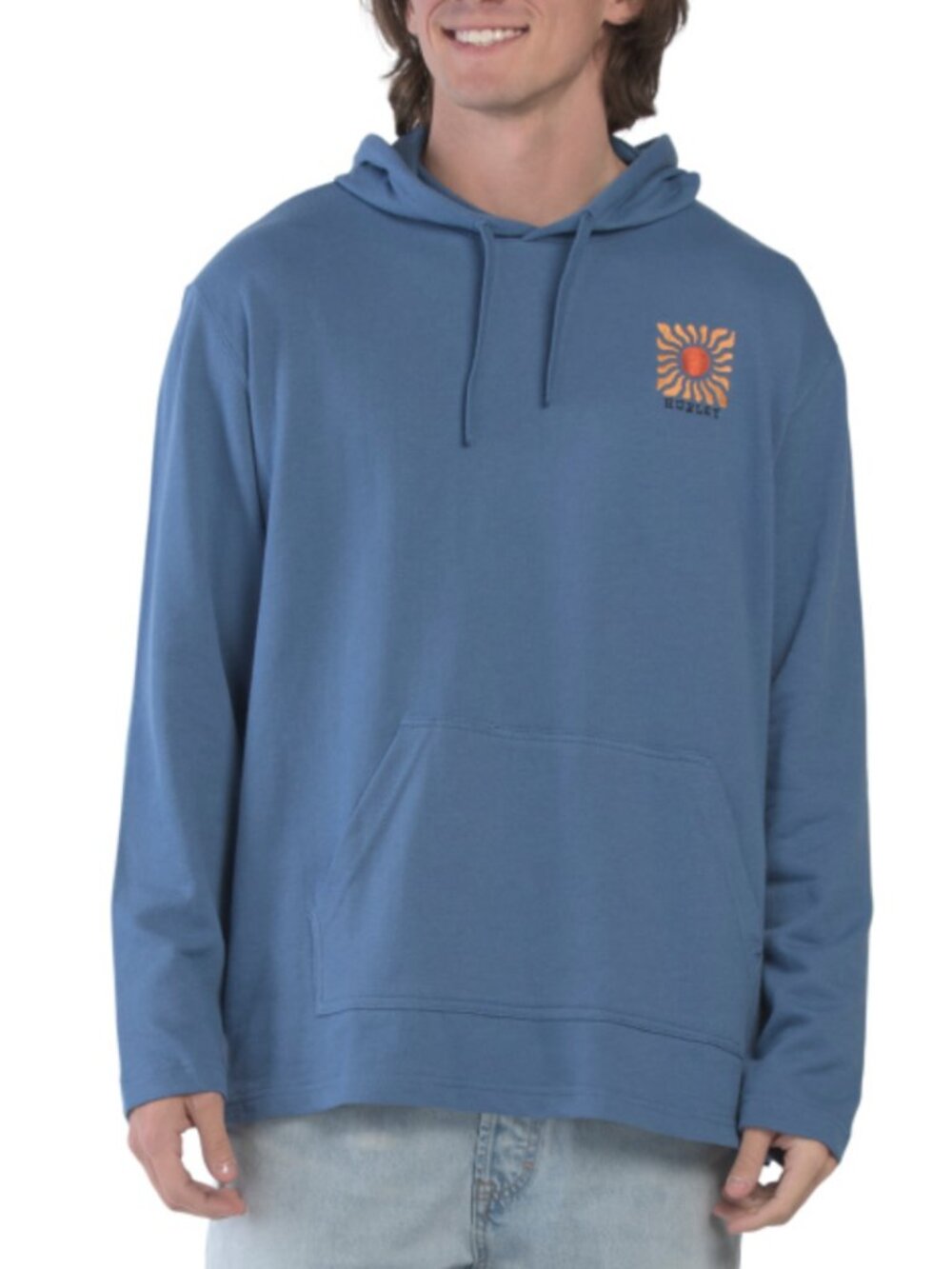 NWT Hurley OG Poncho Hoodie Men Shoreline Lined Cotton Blend Pullover Sweatshirt